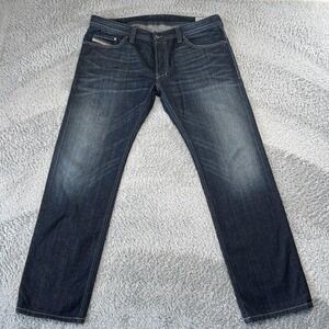 Diesel Safado Jeans Mens 36x30 Blue Regular Slim Straight Designer Faded USA